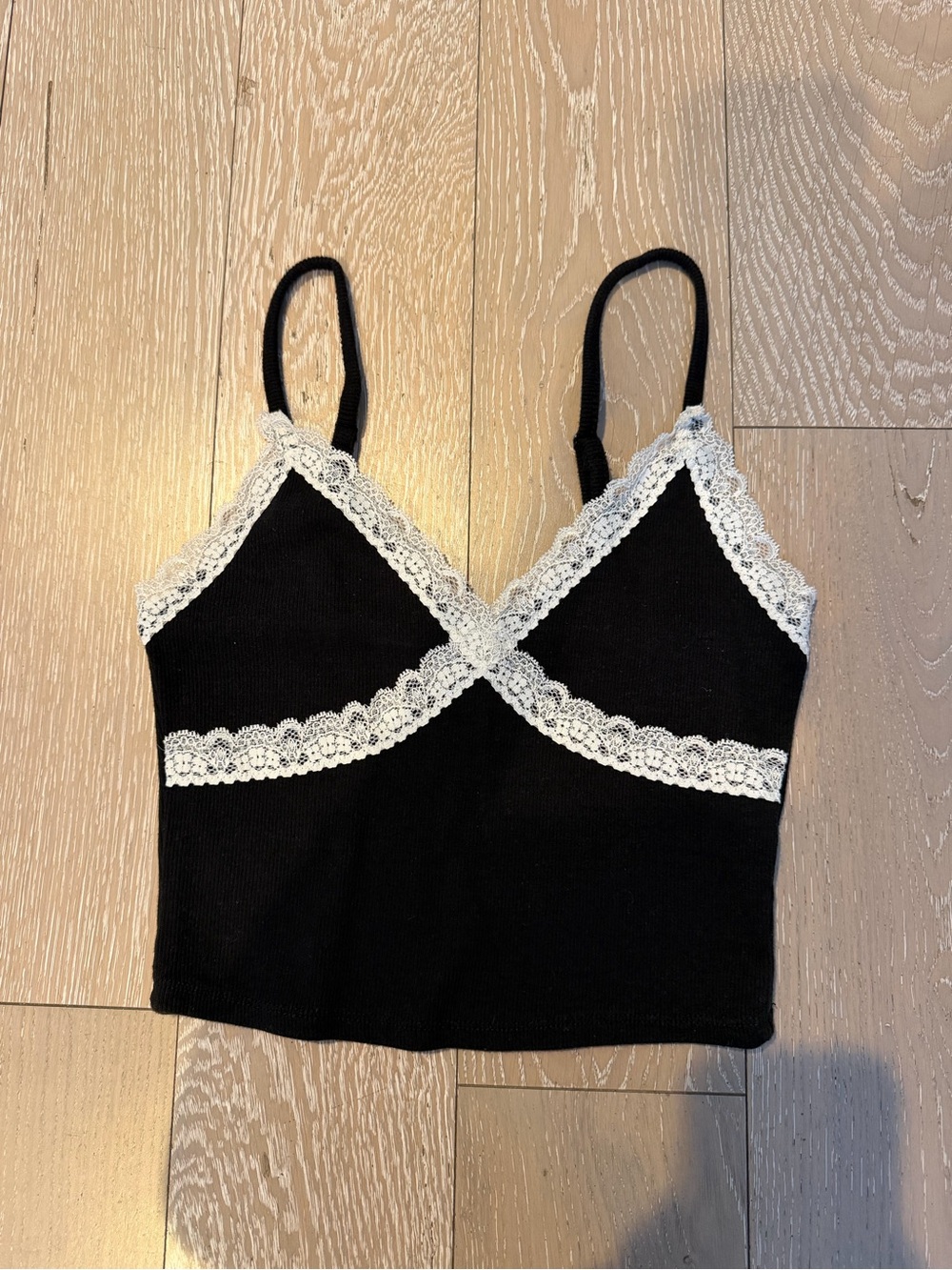 Garage Black Lace-Trim Cami